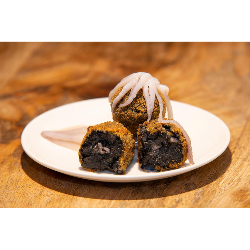 Croqueta de Chipirones en su Tinta