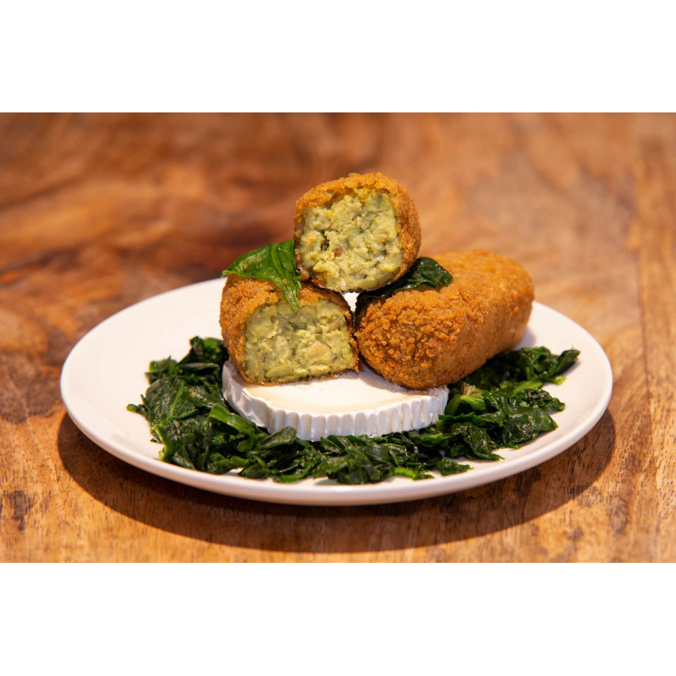 Croqueta de Espinacas con Queso de Cabra y Nueces
