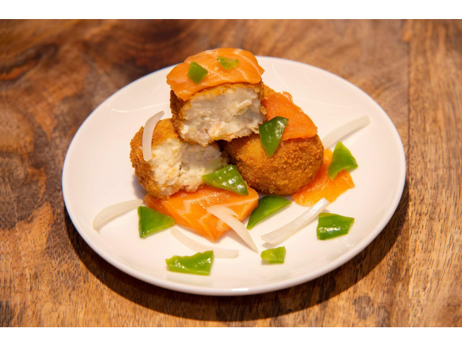 Croqueta de Salmón Ahumado con Puerros